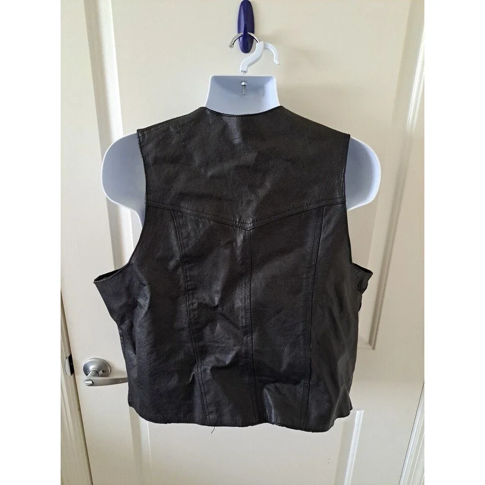 Hot Leathers Vintage Leather Vest Black XL Biker